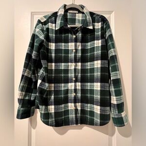 EUC Lee Riders Green Plaid Flannel Shirt (L)